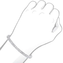 Round Diamond 14K White Gold Women's Tennis Bracelet 4.70ct -Luxurman 14k gold round diamond tennis bracelet 470ct p 260 bodwh