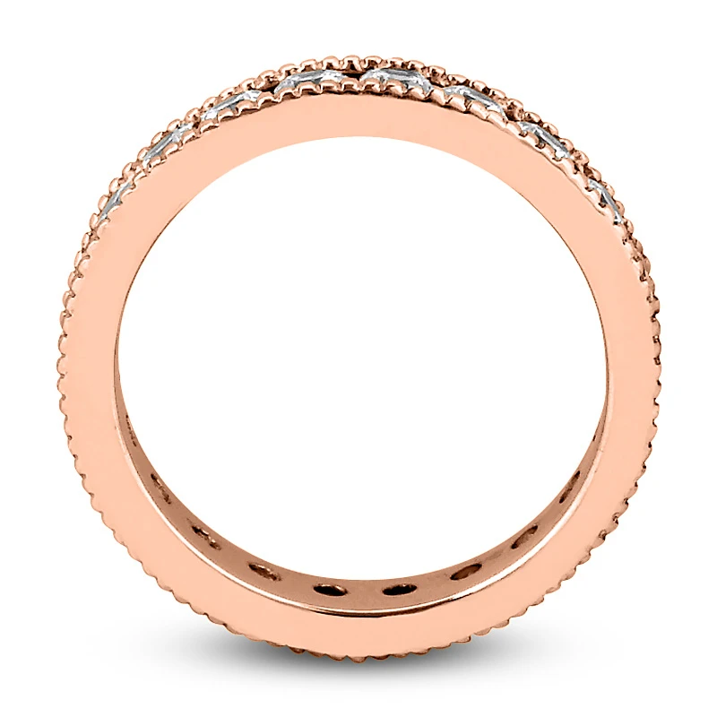 Thin 14K White Gold Round Diamonds Eternity Band 1.54ct 7 Thin 14K White Gold Round Diamonds Eternity Band 1.54ct - Image 7