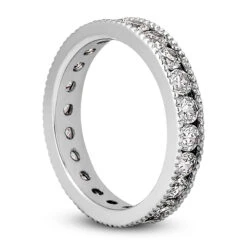 Thin 14K White Gold Round Diamonds Eternity Band 1.54ct 12 Thin 14K White Gold Round Diamonds Eternity Band 1.54ct -Luxurman 14k gold round diamonds eternity band 154ct p 24833 back white 20220426