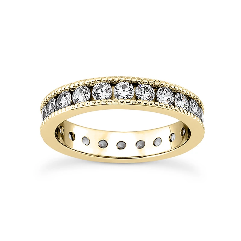 Thin 14K White Gold Round Diamonds Eternity Band 1.54ct 2 Thin 14K White Gold Round Diamonds Eternity Band 1.54ct - Image 2