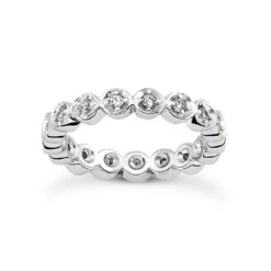14K White Gold Round Diamonds Eternity Ring 0.60ct