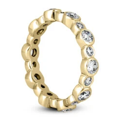 Thin 14K White Gold Round Diamonds Eternity Ring 1.30ct -Luxurman 14k gold round diamonds eternity ring 130ct p 24870 back yellow 20220426