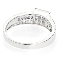 14K White Gold Round Princess Cut Diamond Ring 1.25ct Wedding Band 9 14K White Gold Round Princess Cut Diamond Ring 1.25ct Wedding Band -Luxurman 14k gold round princess cut diamond ring 130ct p 6675 backwh