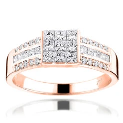14K White Gold Round Princess Cut Diamond Ring 1.25ct Wedding Band 8 14K White Gold Round Princess Cut Diamond Ring 1.25ct Wedding Band -Luxurman 14k gold round princess cut diamond ring 130ct p 6675 ro