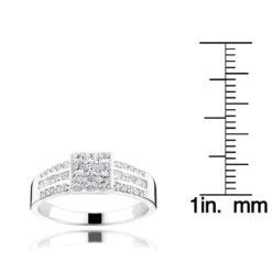 14K White Gold Round Princess Cut Diamond Ring 1.25ct Wedding Band 10 14K White Gold Round Princess Cut Diamond Ring 1.25ct Wedding Band -Luxurman 14k gold round princess cut diamond ring 130ct p 6675 rulerwh