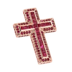 14K White Gold Ruby Cross Pendant Round Princess Cut 2.85ct By Luxurman 8 14K White Gold Ruby Cross Pendant Round Princess Cut 2.85ct By Luxurman -Luxurman 14k gold ruby cross pendant round princess cut 285ct by luxurman ro