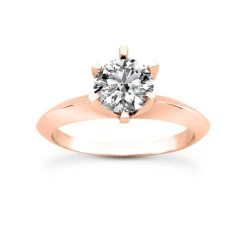 14K White Gold Six-Prong Solitaire Engagement Ring 0.50ct 3mm -Luxurman 14k gold six prong solitaire engagement ring 050ct p 23117 rose 20220426