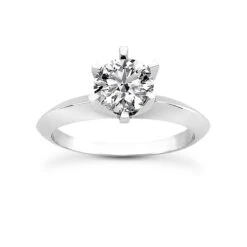 14K White Gold Six-Prong Solitaire Engagement Ring 0.50ct 3mm