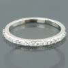 Ultra Thin 14K White Gold Slim 1 Row Round Diamond Wedding Band 0.23ct