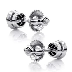 14K White Gold Solitaire Black Round Diamond Bezel Stud Earrings 0.25ct 3mm 9 14K White Gold Solitaire Black Round Diamond Bezel Stud Earrings 0.25ct 3mm -Luxurman 14k gold solitaire black round diamond bezel stud earrings 025ct backwh