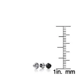 14K White Gold Solitaire Black Round Diamond Bezel Stud Earrings 0.25ct 3mm 10 14K White Gold Solitaire Black Round Diamond Bezel Stud Earrings 0.25ct 3mm -Luxurman 14k gold solitaire black round diamond bezel stud earrings 025ct rulerwh