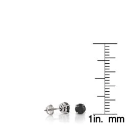 14K White Gold Solitaire Black Round Diamond Stud Earrings 0.33ct 11 14K White Gold Solitaire Black Round Diamond Stud Earrings 0.33ct -Luxurman 14k gold solitaire black round diamond stud earrings 033ct rulerwh