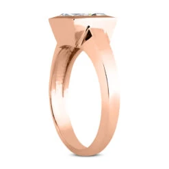 14K White Gold Solitaire Engagement Ring 0.30ct 4.5mm -Luxurman 14k gold solitaire engagement ring 030ct p 25011 back rose 20220426