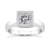 14K White Gold Solitaire Engagement Ring 0.30ct 4.5mm