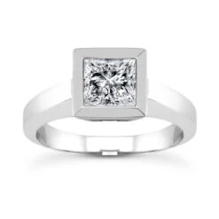 14K White Gold Solitaire Engagement Ring 0.30ct 4.5mm