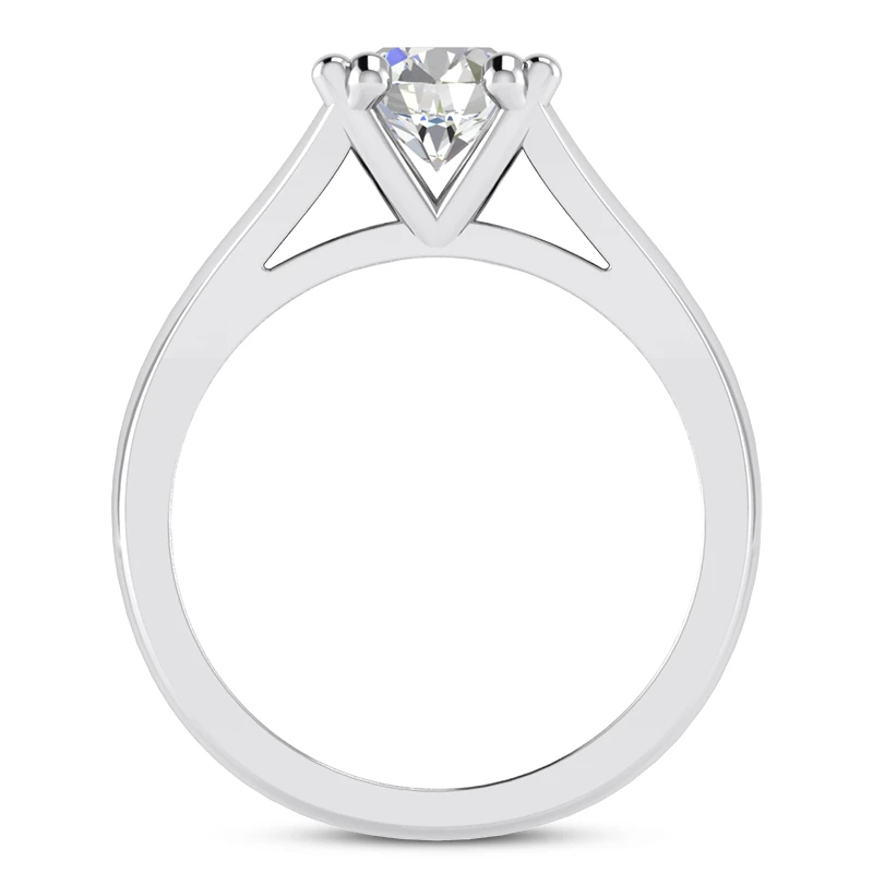 14K White Gold Solitaire Engagement Ring 0.50ct 3.11mm 9 14K White Gold Solitaire Engagement Ring 0.50ct 3.11mm - Image 9
