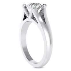 14K White Gold Solitaire Engagement Ring 0.50ct 3.11mm 12 14K White Gold Solitaire Engagement Ring 0.50ct 3.11mm -Luxurman 14k gold solitaire engagement ring 050ct p 24970 back white 20220426