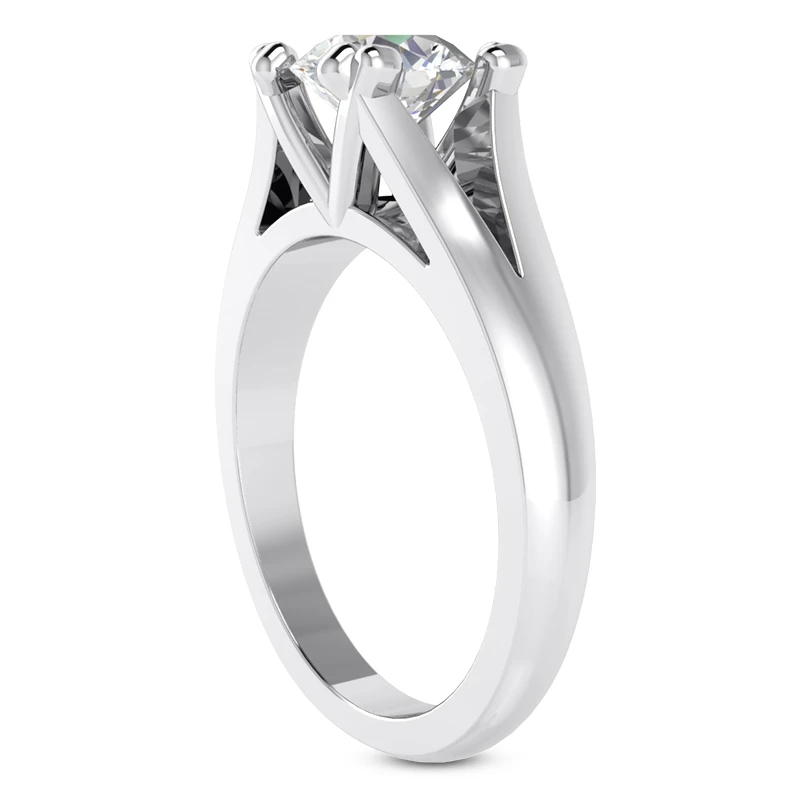 14K White Gold Solitaire Engagement Ring 0.50ct 3.11mm 4 14K White Gold Solitaire Engagement Ring 0.50ct 3.11mm - Image 4