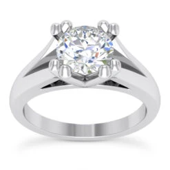 14K White Gold Solitaire Engagement Ring 0.50ct 3.11mm