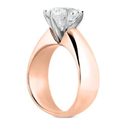 14K White Gold Solitaire Engagement Ring 0.50ct 6.95mm -Luxurman 14k gold solitaire engagement ring 050ct p 25061 back rose 20220426