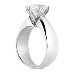 14K White Gold Solitaire Engagement Ring 0.50ct 6.95mm -Luxurman 14k gold solitaire engagement ring 050ct p 25061 back white 20220426