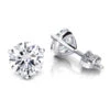 14K White Gold Solitaire Round Diamond Martini Stud Earrings 0.75ct
