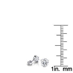 14K White Gold Solitaire Round Diamond Martini Stud Earrings 0.75ct -Luxurman 14k gold solitaire round diamond martini stud earrings 075ct rulerwh