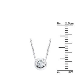 14K White Gold Solitaire Round Diamond Necklace Ladies Pendant With Chain 0.25ct -Luxurman 14k gold solitaire round diamond necklace ladies pendant with chain 025ct rulerwh