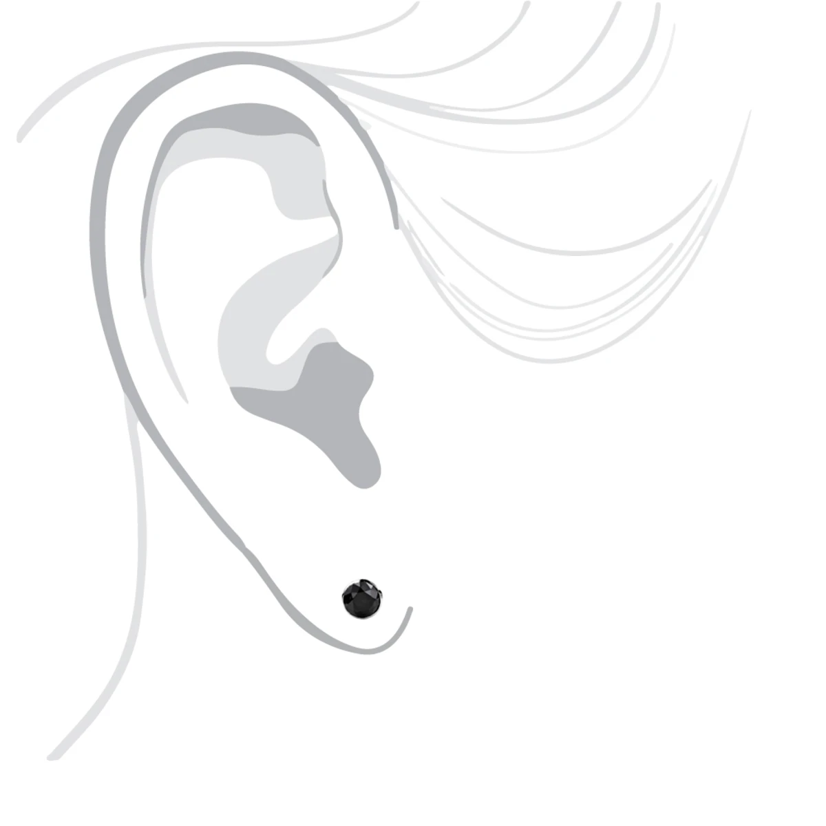 14K White Gold Black Diamonds Stud Earrings 1 Carat 5mm Bezel Setting 5 14K White Gold Black Diamonds Stud Earrings 1 Carat 5mm Bezel Setting - Image 5