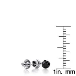 14K White Gold Black Diamonds Stud Earrings 1 Carat 5mm Bezel Setting 11 14K White Gold Black Diamonds Stud Earrings 1 Carat 5mm Bezel Setting -Luxurman 14k gold stud earrings with black diamonds 1 carat p 6047 rulerwh