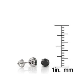 14K White Gold Stud Earrings With Prong Set Black Diamonds 1 Carat 5mm 11 14K White Gold Stud Earrings With Prong Set Black Diamonds 1 Carat 5mm -Luxurman 14k gold stud earrings with black diamonds 1 carat p 6054 rulerwh