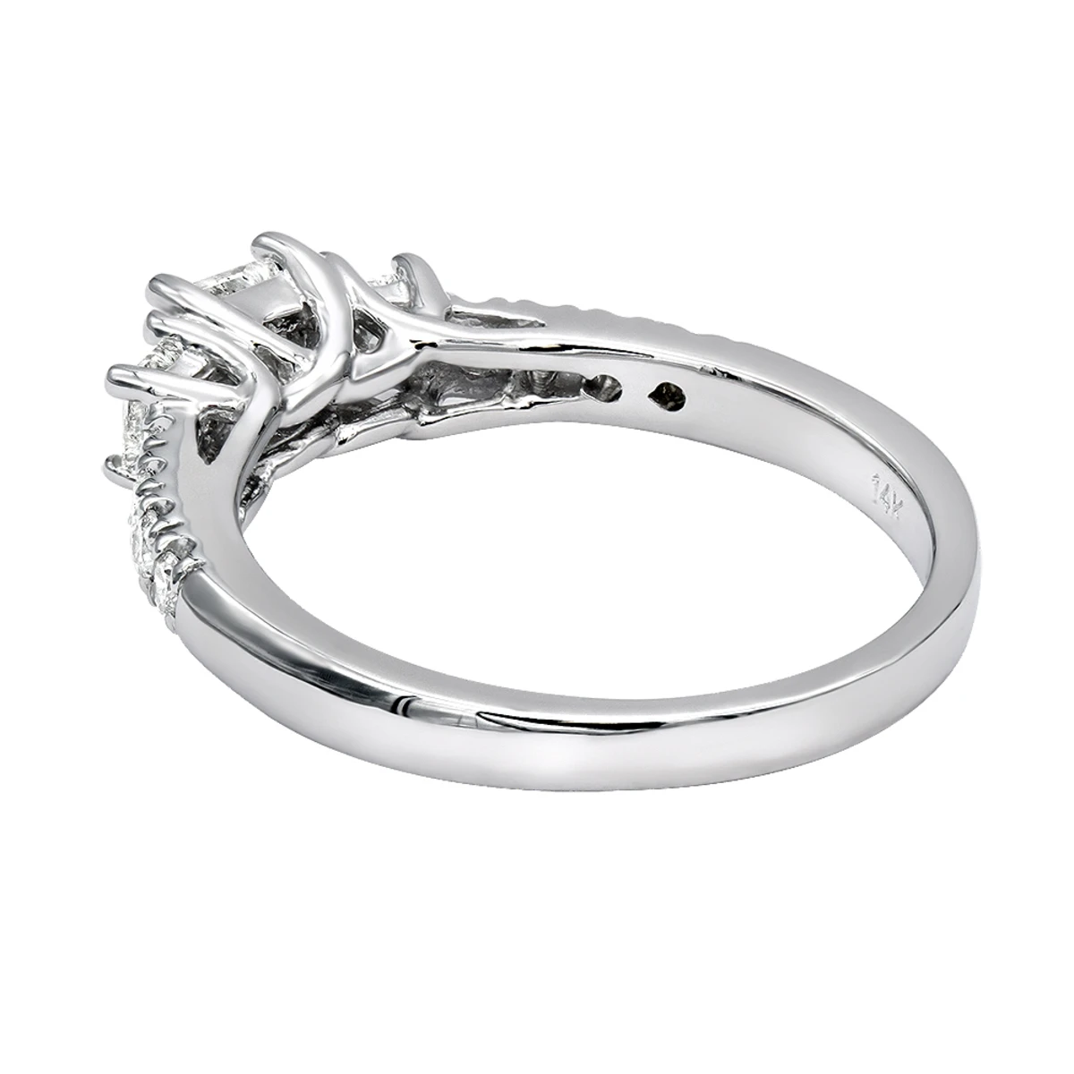 14K White Gold Three Stone Diamond Engagement Ring 1 Carat 4 14K White Gold Three Stone Diamond Engagement Ring 1 Carat - Image 4