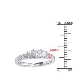 14K White Gold Three Stone Diamond Engagement Ring 1 Carat 11 14K White Gold Three Stone Diamond Engagement Ring 1 Carat -Luxurman 14k gold three stone diamond engagement ring 094ct p 24683 rulerwh