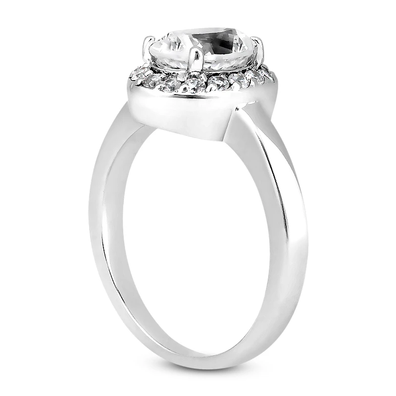 14K White Gold Unique Diamond Engagement Ring 0.62ct 1.95mm 4 14K White Gold Unique Diamond Engagement Ring 0.62ct 1.95mm - Image 4