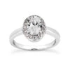 14K White Gold Unique Diamond Engagement Ring 0.62ct 1.95mm