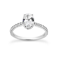 14K White Gold Unique Diamond Engagement Ring 0.84ct
