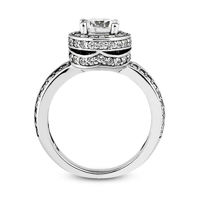 14K White Gold Unique Diamond Engagement Ring 1.01ct 3.3mm 9 14K White Gold Unique Diamond Engagement Ring 1.01ct 3.3mm - Image 9