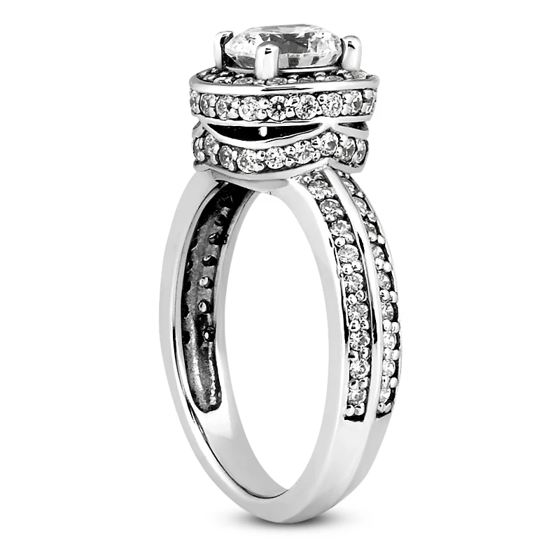 14K White Gold Unique Diamond Engagement Ring 1.01ct 3.3mm 4 14K White Gold Unique Diamond Engagement Ring 1.01ct 3.3mm - Image 4