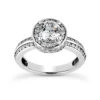 14K White Gold Unique Diamond Engagement Ring 1.01ct 3.3mm