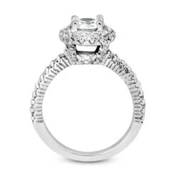 14K White Gold Unique Diamond Engagement Ring 1.19ct 2.5mm -Luxurman 14k gold unique diamond engagement ring 119ct p 23978 additional white