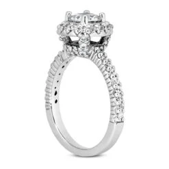 14K White Gold Unique Diamond Engagement Ring 1.19ct 2.5mm -Luxurman 14k gold unique diamond engagement ring 119ct p 23978 back white 20220426