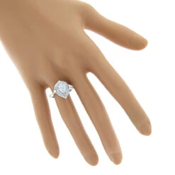 14K White Gold Unique Drop Design Pear Shape Diamond Cluster Ring For Women 1.3ct 6 14K White Gold Unique Drop Design Pear Shape Diamond Cluster Ring For Women 1.3ct -Luxurman 14k gold unique drop design pear shape diamond cluster ring for women 13ct bodwh