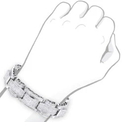 14K White Gold Unique Princess Cut Diamond Bracelet For Men 30ct Luxurman -Luxurman 14k gold unique princess cut diamond bracelet for men 30ct by luxurman bodwh