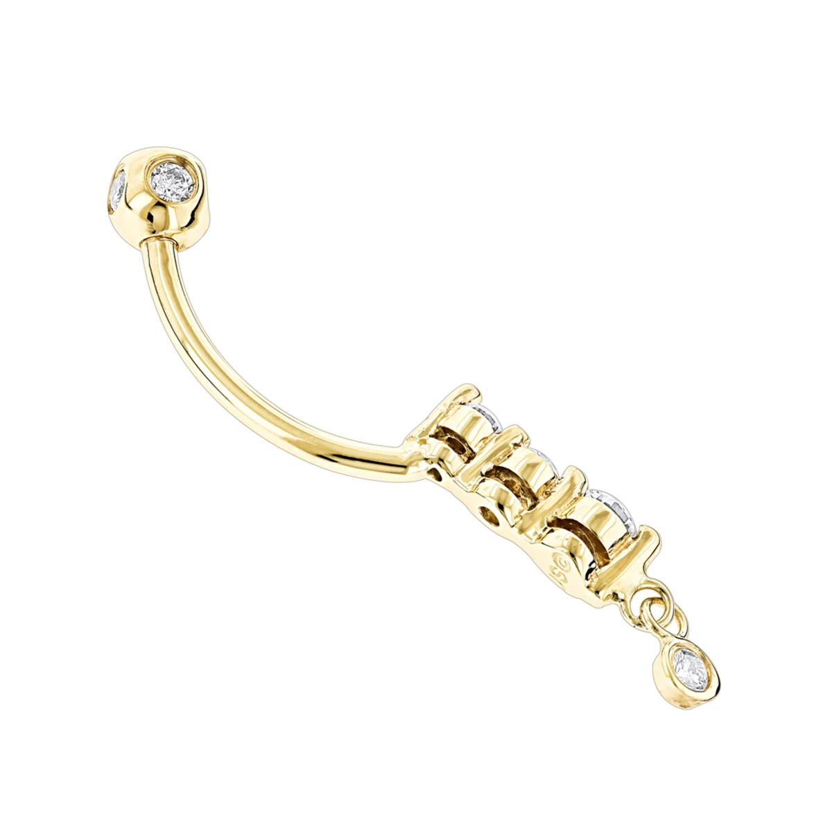 14K Yellow Gold Upscale Quality 0.41ct Diamond Belly Ring 4 14K Yellow Gold Upscale Quality 0.41ct Diamond Belly Ring - Image 4