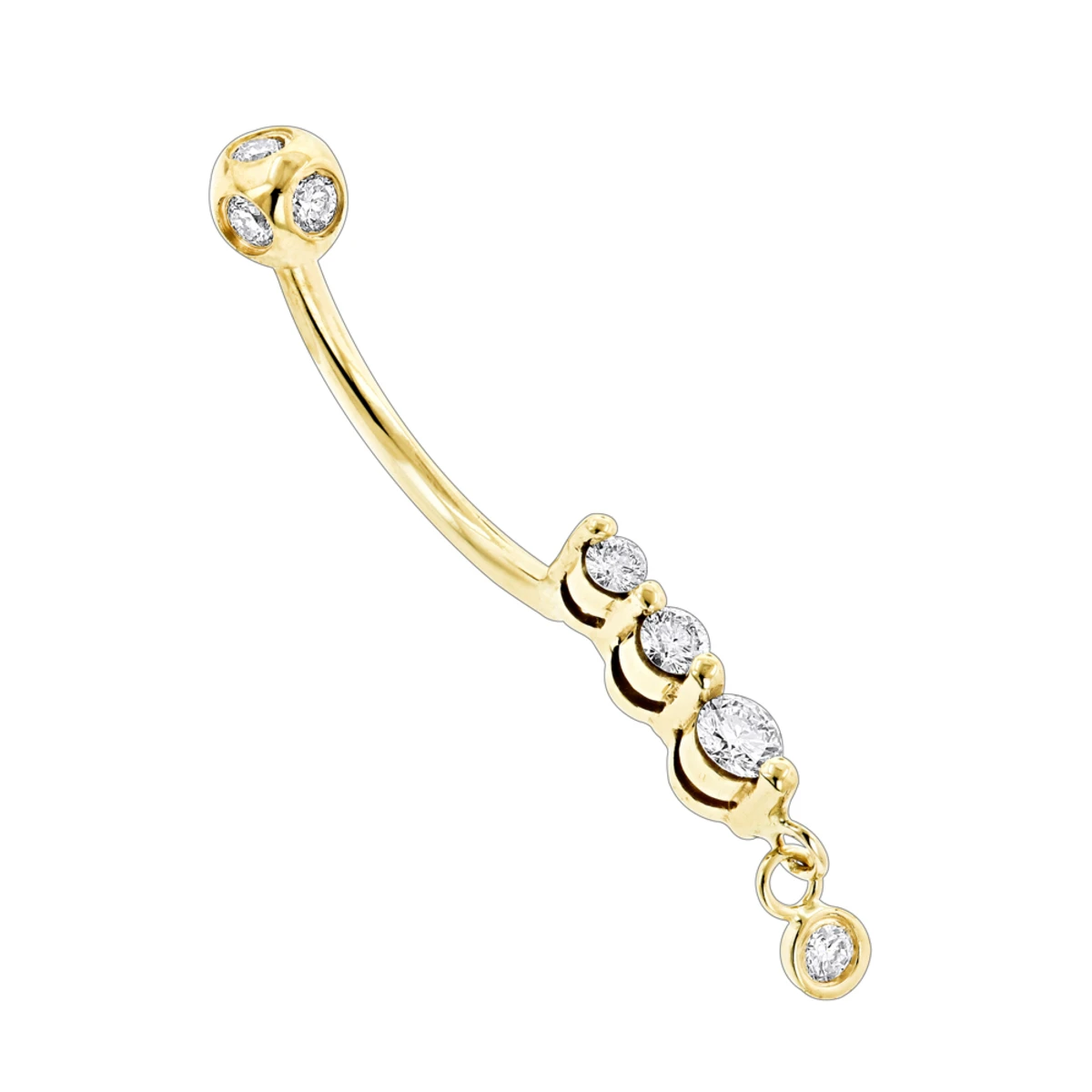 14K Yellow Gold Upscale Quality 0.41ct Diamond Belly Ring 1 14K Yellow Gold Upscale Quality 0.41ct Diamond Belly Ring