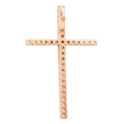 14K Yellow Gold White And Yellow Diamond Cross Pendant 0.72ct -Luxurman 14k gold white and yellow diamond cross pendant 072ct p 6606 backro