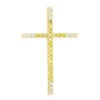14K Yellow Gold White And Yellow Diamond Cross Pendant 0.72ct