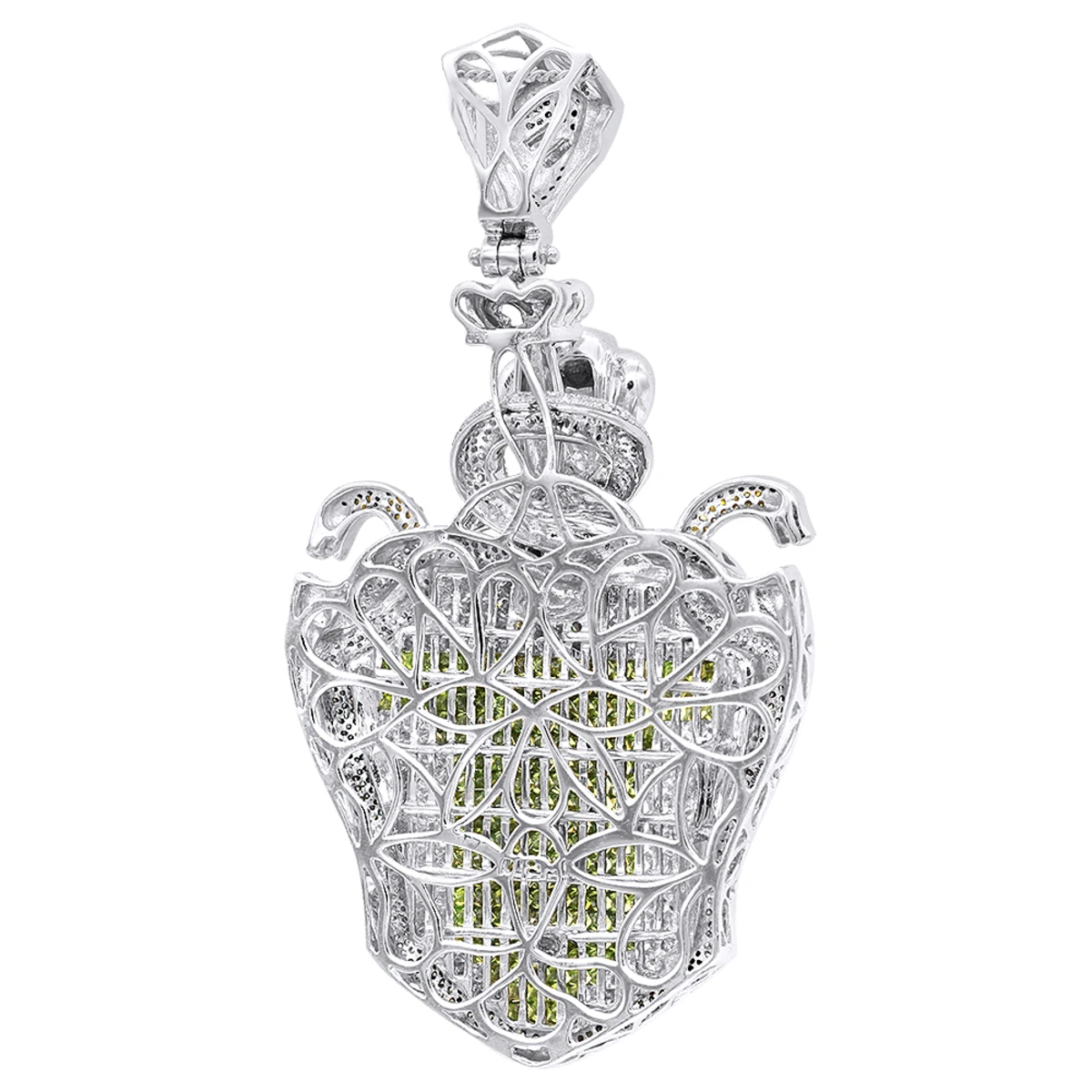 14K Gold White Blue Green Yellow Diamond Sword & Snakes Men's Pendant 18ct 4 14K Gold White Blue Green Yellow Diamond Sword & Snakes Men's Pendant 18ct - Image 4