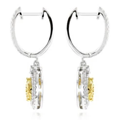 14K White Gold White Yellow Diamond Circle Earrings Hoop Dangles By Luxurman 2ct 9 14K White Gold White Yellow Diamond Circle Earrings Hoop Dangles By Luxurman 2ct -Luxurman 14k gold white yellow diamond circle earrings hoop dangles by luxurman 2ct backwh
