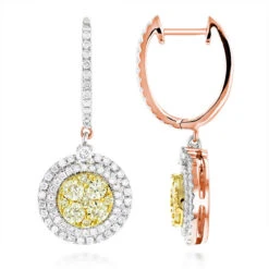 14K White Gold White Yellow Diamond Circle Earrings Hoop Dangles By Luxurman 2ct 8 14K White Gold White Yellow Diamond Circle Earrings Hoop Dangles By Luxurman 2ct -Luxurman 14k gold white yellow diamond circle earrings hoop dangles by luxurman 2ct ro